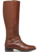 Kozaki damskie - Geox Skórzane kozaki "Felicity" w kolorze jasnobrązowym - miniaturka - grafika 1