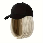 Inne - Peruka Z Kapeluszem Damskie Peruki Z Krótkim Bobem Czapka Z Daszkiem Z Syntetycznymi Prostymi Włosami I Perukami - miniaturka - grafika 1