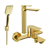 Baterie umywalkowe - Mexen Alfa R62 zestaw wannowy, złoty - miniaturka - grafika 1