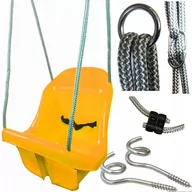 Place zabaw - Huśtawka Kubełkowa + Kubełek + Metalowe Kółka + Regulacja + 2 X Hak + Pasy - miniaturka - grafika 1
