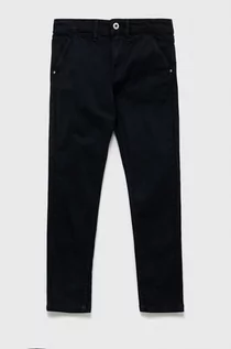 Spodnie i spodenki dla chłopców - Pepe Jeans spodnie dziecięce kolor granatowy gładkie - grafika 1