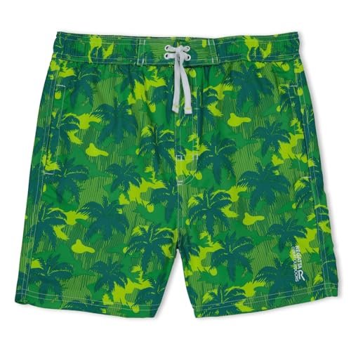 Regatta uniseks dzieci skander Ii szybkoschnący siatkowy nadruk moro szorty kąpielowe Lime Camo Size 15-16