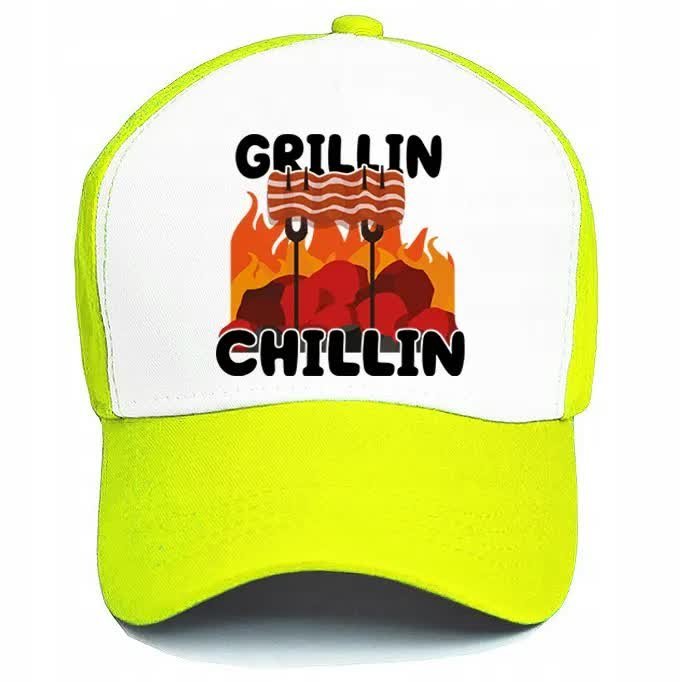 Czapka Żółta Daszek Na Lato GRILLIN CHILLIN Wzory