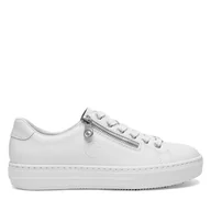 Sneakersy damskie - Sneakersy Rieker L59L1-83 Biały - miniaturka - grafika 1