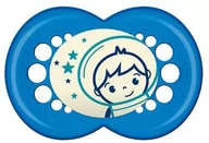 Smoczki uspokajające - Smoczka dla dzieci Mam Baby Original Nighttime Soother 16+ Silicone Blue - miniaturka - grafika 1