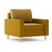 Fotele - Nowoczesny fotel do salonu, Bellis, 76x93x70 cm, miodowy - miniaturka - grafika 1