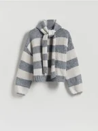 Swetry damskie - Reserved - Sweter z wiązaniem - szary - miniaturka - grafika 1