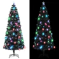 Choinki - vidaXL Sztuczna choinka ze stojakiem/ LED, 240 cm, światłowód - miniaturka - grafika 1