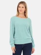 Swetry damskie - Turkusowy miękki sweter damski Red Button Bodi - miniaturka - grafika 1