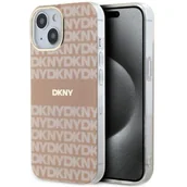 Etui i futerały do telefonów - Oryginalne Etui IPHONE 13 / 14 / 15 DKNY Hardcase IML Mono & Stripe MagSafe (DKHMP15SHRHSEP) różowe - miniaturka - grafika 1