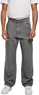 Spodnie męskie - Urban Classics Double Knee Carpenter Trouser Spodnie męskie, Ciemny szary, 26 - grafika 1
