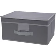Pudła i pojemniki do przechowywania - Emako Składany pojemnik tekstylny 39 x 25 cm organizer do szafy w kolorze szarym B07GFVV5FQ - miniaturka - grafika 1