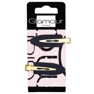 Ozdoby do włosów - Glamour Spinki do makijażu Czarne 2 szt. - miniaturka - grafika 1