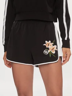 Guess Szorty materiałowe Zoey V4GD05 KC5R0 Czarny Loose Fit - Spodenki damskie - miniaturka - grafika 1