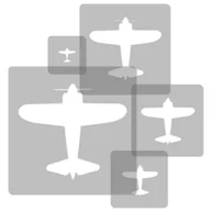 Szablony malarskie - nakleo szablon malarski wielokrotny dla dzieci (5 szt.) // SAMOLOTY #2 SZA-DZI-021 - miniaturka - grafika 1