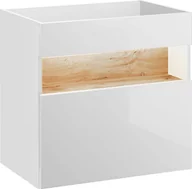 Szafki łazienkowe - Elior Szafka pod umywalkę Monako 2X 60 cm - Biały połysk - miniaturka - grafika 1