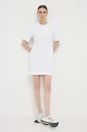 Sukienki - Armani Exchange sukienka kolor biały mini prosta - miniaturka - grafika 1