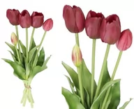 Sztuczne kwiaty - TULIPANY BUKIET TULIPANÓW GUMOWANE GUMOWE SILIKONOWE JAK ŻYWE - miniaturka - grafika 1