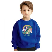 Bluzy dla dziewczynek - BLUZA DZIECIĘCA JEDNOROŻEC UNICORN DINOZAUR 110-116 DLA CHŁOPCA DZIEWCZYNKI - miniaturka - grafika 1
