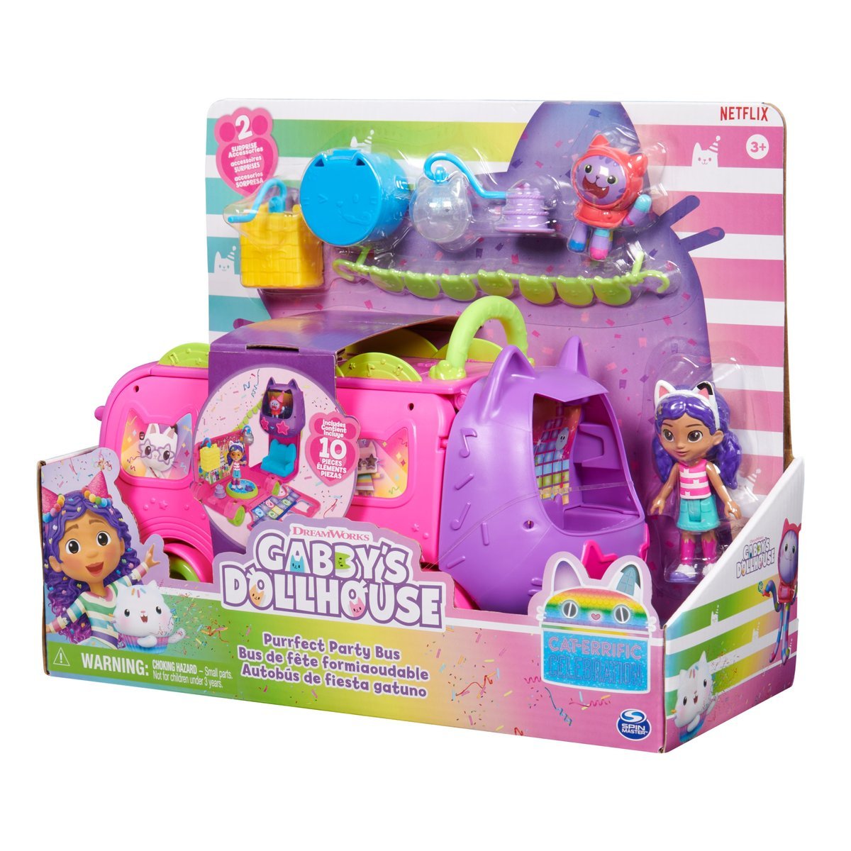 KOCI DOMEK GABI IMPREZOWY AUTOBUS PARTY BUS Z FIGURKAMI I AKCESORIAMI GABI