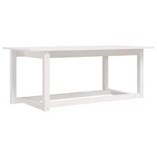 Lumarko Stolik kawowy, biały, 110x55x45 cm, lite drewno sosnowe - Ławy i stoliki kawowe - miniaturka - grafika 3