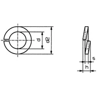 Śruby i nakrętki - Toolcraft Podkładka sprężysta 188666 M4 O = 7 2 x 4 1 mm 0 9 mm DIN 127 100 szt - miniaturka - grafika 1