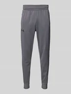 Spodnie sportowe męskie - Spodnie dresowe o kroju slim fit z nadrukiem z logo - miniaturka - grafika 1
