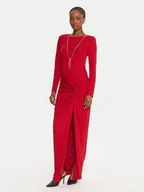 Sukienki - Fracomina Sukienka wieczorowa FQ25WD3006W62601 Czerwony Slim Fit - miniaturka - grafika 1