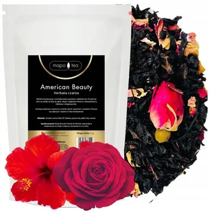 Herbata Czarna AMERICAN BEAUTY 50G Pąki Róż Hibiskus Płatki Róż India OP - Herbata - miniaturka - grafika 1