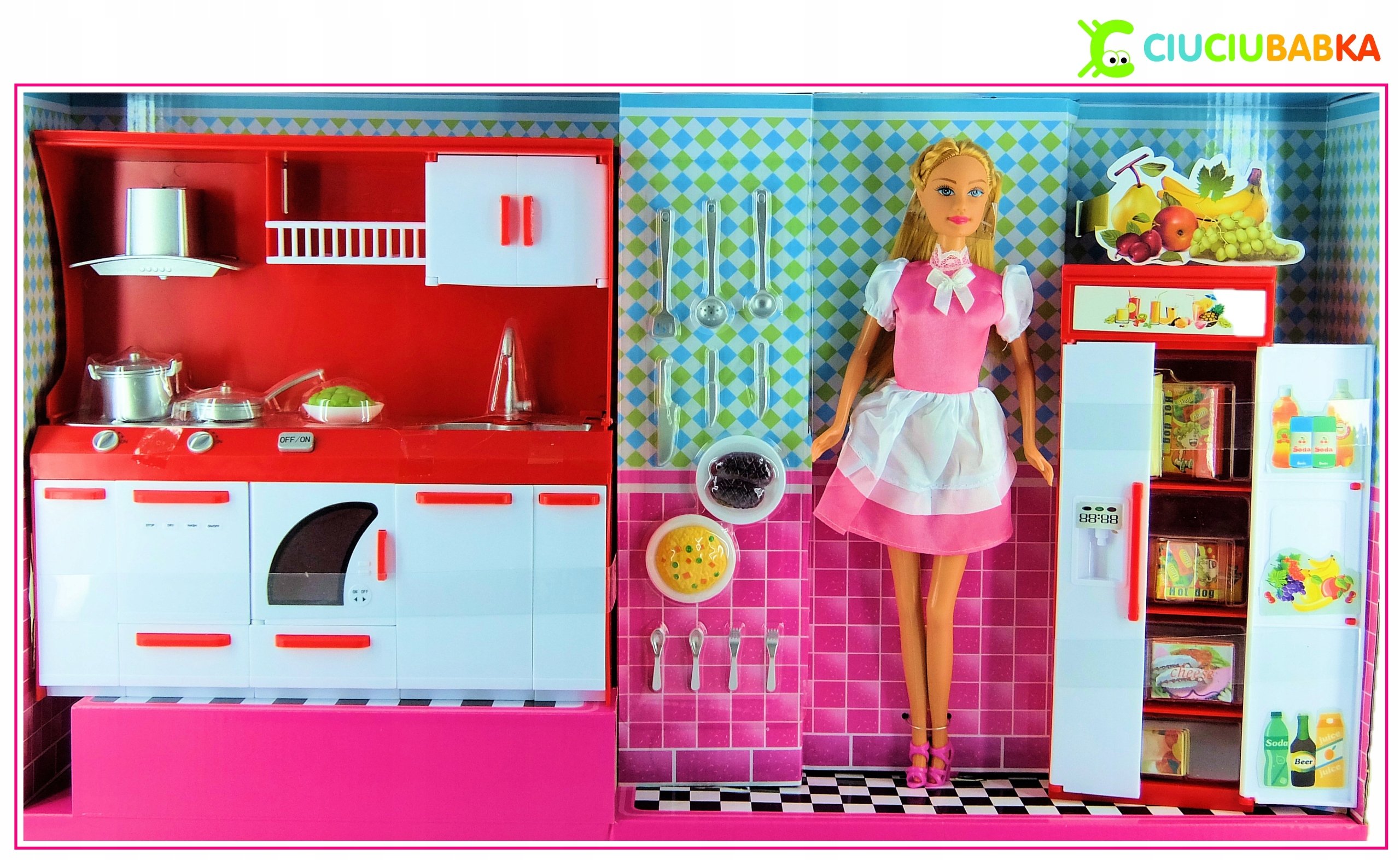 Lalka Defa Lucy w kuchni zestaw duży C/I