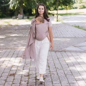 Chusty do noszenia dzieci - Chusta kółkowa Zaffiro Hug Me - Roma: Latte-U - miniaturka - grafika 1