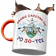 Kubki - Kubek Pomarańczowy na Urodziny 50 50te 50-te z Nadrukiem ze Zdjęciem + Opakowanie na prezent (wzór 01) - miniaturka - grafika 1