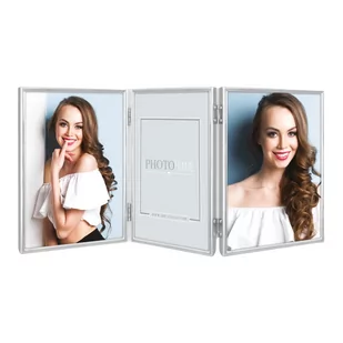 Ramka metalowa na 3 zdjęcia 13x18 srebrna Silvia - Ramki na zdjęcia - miniaturka - grafika 1