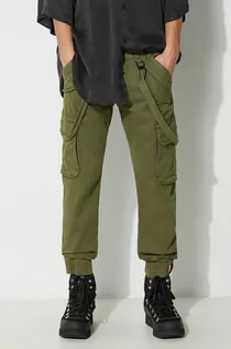 Spodnie męskie - Alpha Industries spodnie Utility Pant męskie kolor zielony w fasonie cargo - grafika 1