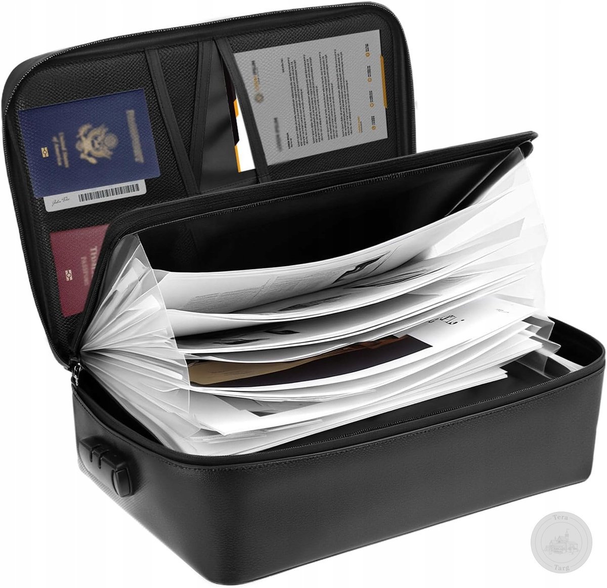 ORGANIZER NA DOKUMENTY OGNIOODPORNY A4 TECZKA NA ZAMEK BŁYSKAWICZNY CZARNY