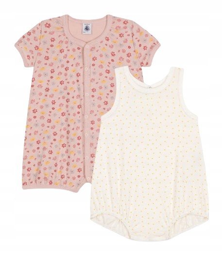 PETIT BATEAU KOMBINEZON NIEMOWLĘCY 2 PAK RÓŻOWY I BIAŁY 81 J7A