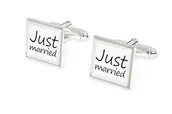 Spinki do mankietów i krawatów - Mankietowe Spinki Just Married Dla Młodego - miniaturka - grafika 1