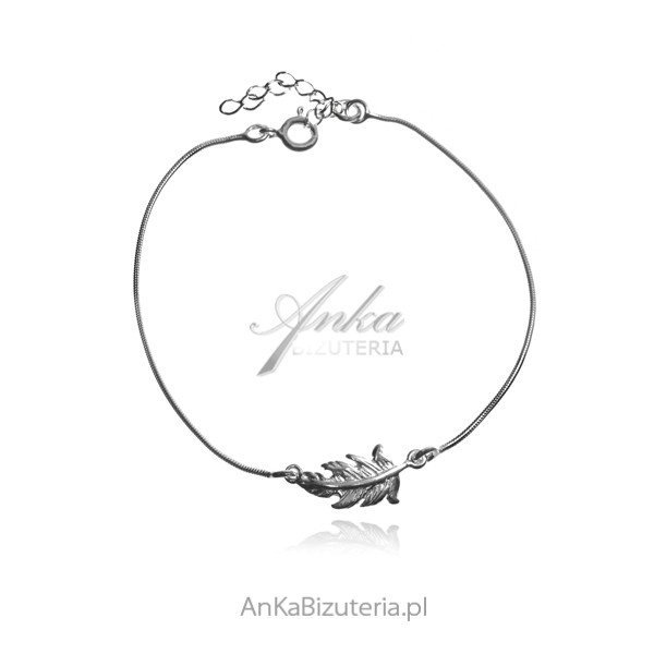 ankabizuteria.pl Bransoletka srebrns PIÓRKO