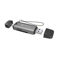 Czytniki kart pamięci - Czytnik kart pamięci NATEC Scarab 3 USB-A/USB-C/SD/MICRO SD/USB Szary - miniaturka - grafika 1