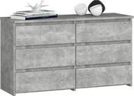 Komody - Fabryka Mebli Akord Komoda do salonu CL 100 cm 6 szuflad klasyczna - beton - miniaturka - grafika 1