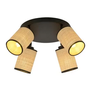 Emibig Yoga Premium lampa sufitowa (spot) 4-punktowa czarna/rattan 1151/4PREM - Lampy sufitowe - miniaturka - grafika 1