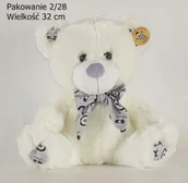 Maskotki i pluszaki - Deef Pluszak Miś 33cm De Siedzacy z Kokarda 3473 - miniaturka - grafika 1