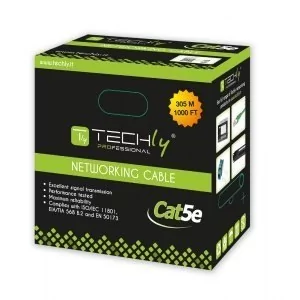 Techly Kabel instalacyjny skrętka UTP Cat5e 4x2 drut 100% miedź 305m szary - Kable komputerowe i do monitorów - miniaturka - grafika 4