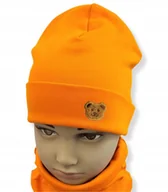 Czapki damskie - CZAPKA 92-98-104 niemowlęca r. 46-50 podwójna POMARAŃCZOWA - miniaturka - grafika 1