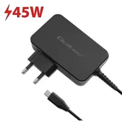 Ładowarki do telefonów - Ładowarka sieciowa QOLTEC GaN Power Pro 45W Czarny - miniaturka - grafika 1