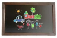 Tablice dla dzieci - EDUKACYJNA TABLICA DREWNIANA KREDOWA 100x70 DLA DZIECI NA ŚCIANE DUŻA - miniaturka - grafika 1