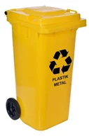 Pozostałe meble ogrodowe - Żółty pojemnik na plastik 120L B9-D63 - miniaturka - grafika 1