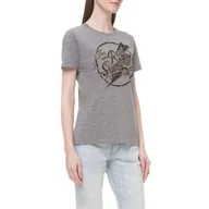 Koszulki i topy damskie - Koszulka damska Superdry Time Real Lace Entry szara z nadrukiem -M - miniaturka - grafika 1
