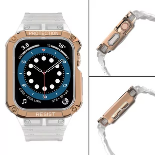 Protect Strap Band opaska z etui do Watch 7 / 6 / 5 / 4 / 3 / 2 / SE (45 / 44 / 42mm) obudowa pancerny pokrowiec na zegarek różowy - Etui i futerały do telefonów - miniaturka - grafika 4