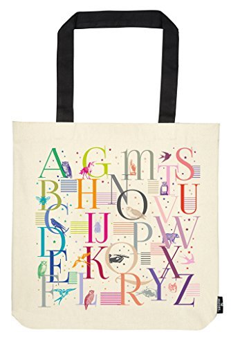 moses. libri_x Shopper Alfabet, torba do noszenia 100% bawełna, torba sportowa, 42 cm, naturalna